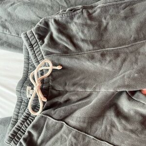 Wide leg Aerie dark gray sweatpants.(one tiny spot last pic)